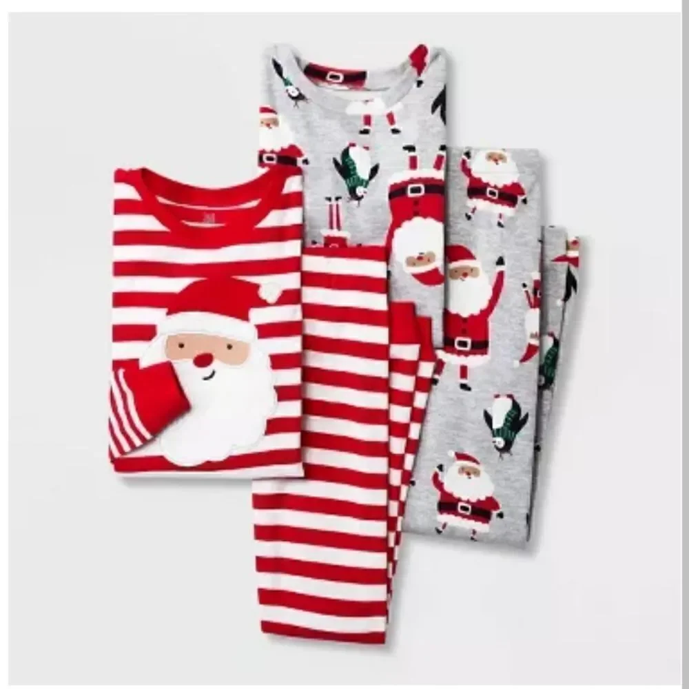 New baby Boy's Santa Christmas pajamas bundle